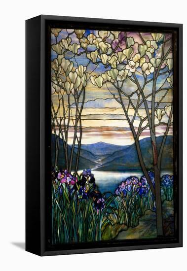 Magnolias and Irises, C.1908 (Leaded Favrile Glass)-Louis Comfort Tiffany-Framed Stretched Canvas