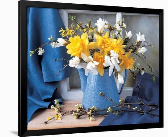 Magnolias and Narcissus-null-Framed Art Print