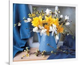 Magnolias and Narcissus-null-Framed Art Print