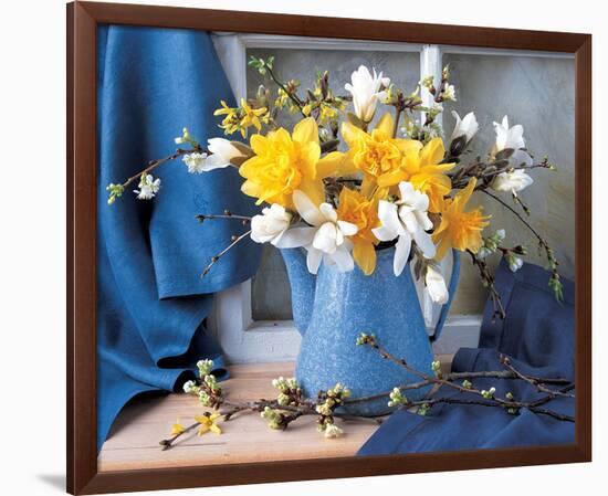 Magnolias and Narcissus-null-Framed Art Print