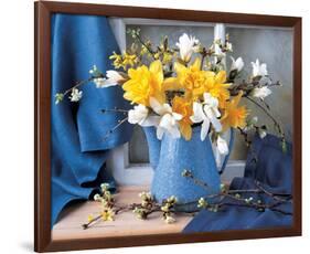 Magnolias and Narcissus-null-Framed Art Print