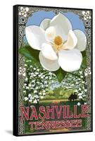 Magnolias - Nashville, Tennessee-Lantern Press-Framed Stretched Canvas