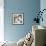Magnolias on Blue I-Lanie Loreth-Framed Art Print displayed on a wall