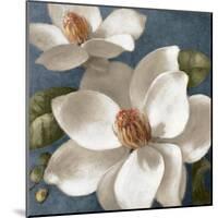 Magnolias on Blue I-Lanie Loreth-Mounted Art Print