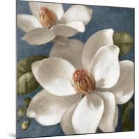 Magnolias on Blue I-Lanie Loreth-Mounted Art Print