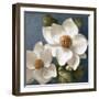 Magnolias on Blue II-Lanie Loreth-Framed Art Print