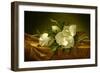 Magnolias on Gold Velvet Cloth, C.1888-90 (Oil on Canvas)-Martin Johnson Heade-Framed Giclee Print