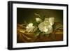 Magnolias on Gold Velvet Cloth, C. 1889-Martin Johnson Heade-Framed Premium Giclee Print