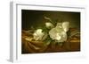 Magnolias on Gold Velvet Cloth, C. 1889-Martin Johnson Heade-Framed Premium Giclee Print