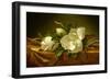 Magnolias on Gold Velvet Cloth-Martin Johnson Heade-Framed Giclee Print