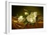 Magnolias on Gold Velvet Cloth-Martin Johnson Heade-Framed Giclee Print