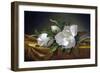 Magnolias on Gold Velvet Cloth-Martin Johnson Heade-Framed Giclee Print