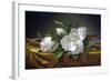 Magnolias on Gold Velvet Cloth-Martin Johnson Heade-Framed Giclee Print