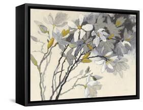Magnolias Yellow Gray-Shirley Novak-Framed Stretched Canvas