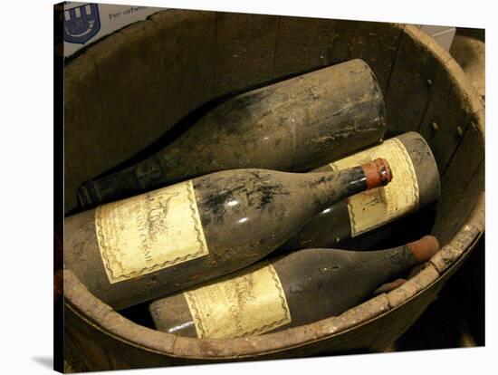 Magnum Bottles in Wooden Vat at Chateau Saint Cosme, Gigondas, Vaucluse, Rhone, Provence, France-Per Karlsson-Stretched Canvas