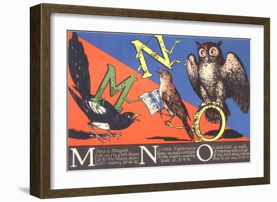 Magpie, Nightingale and Owl-null-Framed Art Print