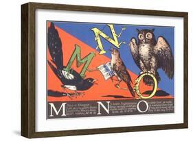 Magpie, Nightingale and Owl-null-Framed Art Print