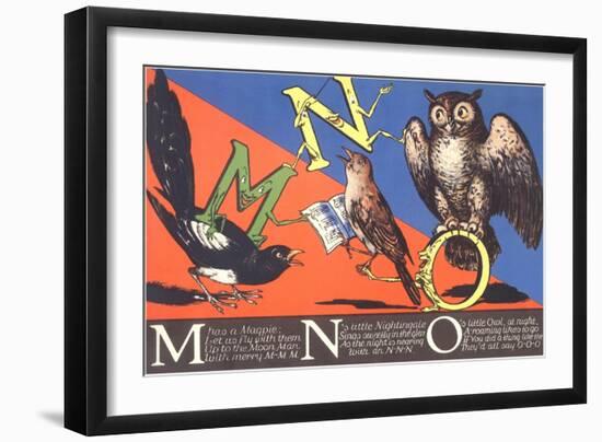 Magpie, Nightingale and Owl-null-Framed Art Print