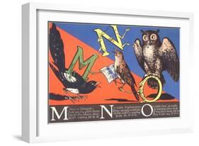 Magpie, Nightingale and Owl-null-Framed Art Print