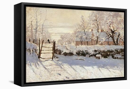 Magpie-Claude Monet-Framed Stretched Canvas