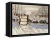 Magpie-Claude Monet-Framed Stretched Canvas