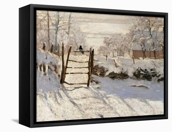 Magpie-Claude Monet-Framed Stretched Canvas