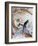 Magpies Amongst Red Peonies and Prunus Branches, a Detail from a Fine Enamel Famille Rose Vase-null-Framed Giclee Print