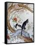 Magpies Amongst Red Peonies and Prunus Branches, a Detail from a Fine Enamel Famille Rose Vase-null-Framed Stretched Canvas