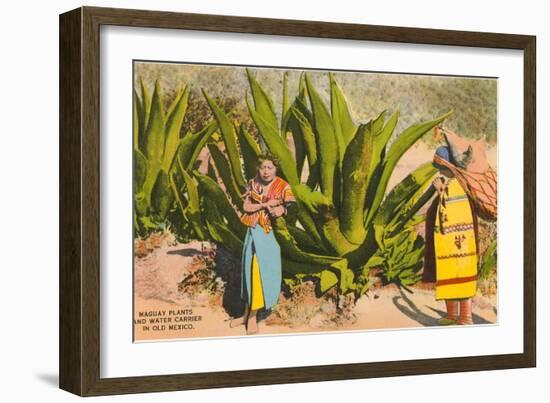 Maguey Plants and Tequila Maker, Mexico-null-Framed Art Print