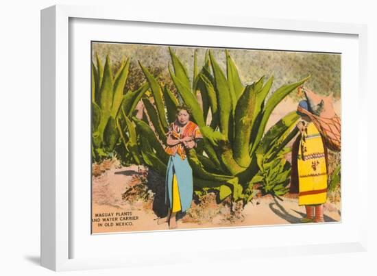 Maguey Plants and Tequila Maker, Mexico-null-Framed Art Print