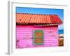 Mahahual Caribbean Pink Wood Painted Wall Textures in Costa Maya Mexico-holbox-Framed Photographic Print