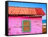 Mahahual Caribbean Pink Wood Painted Wall Textures in Costa Maya Mexico-holbox-Framed Stretched Canvas