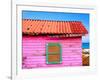 Mahahual Caribbean Pink Wood Painted Wall Textures in Costa Maya Mexico-holbox-Framed Photographic Print