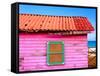 Mahahual Caribbean Pink Wood Painted Wall Textures in Costa Maya Mexico-holbox-Framed Stretched Canvas