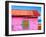 Mahahual Caribbean Pink Wood Painted Wall Textures in Costa Maya Mexico-holbox-Framed Photographic Print