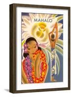 Mahalo, Hawaiian Menu Graphic-null-Framed Art Print