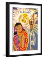 Mahalo, Hawaiian Menu Graphic-null-Framed Art Print