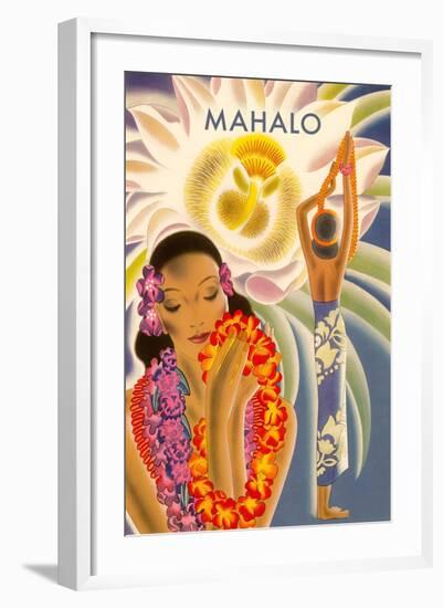 Mahalo, Hawaiian Menu Graphic-null-Framed Art Print