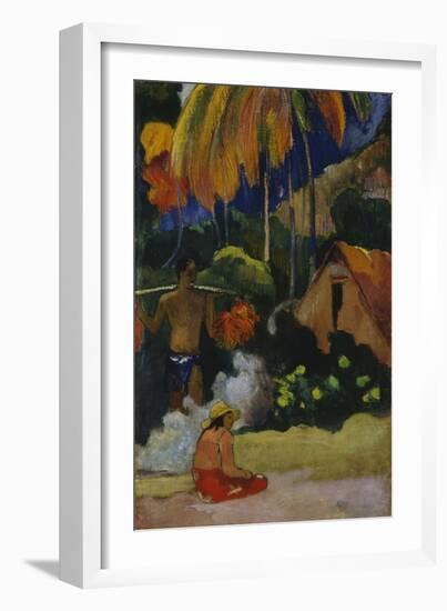 Mahana Maà (Landscape in Tahit)-Paul Gauguin-Framed Giclee Print