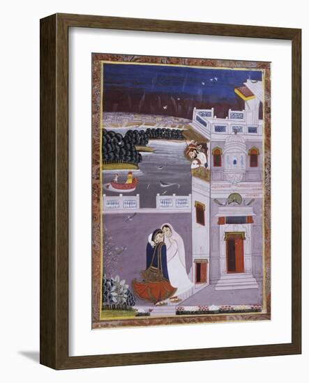 Maharaja Ajit Singh and Dancer-null-Framed Art Print