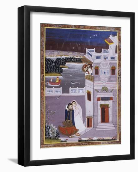 Maharaja Ajit Singh and Dancer-null-Framed Art Print