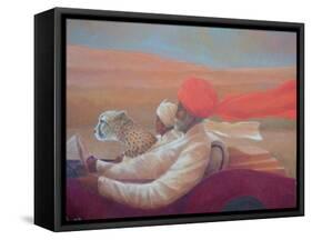 Maharaja, Boy and Cheetah 1-Lincoln Seligman-Framed Stretched Canvas