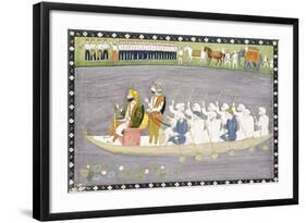 Maharaja Gulab Singh on Lake Wular in Kashmir, C.1840-null-Framed Giclee Print