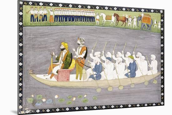 Maharaja Gulab Singh on Lake Wular in Kashmir, C.1840-null-Mounted Giclee Print