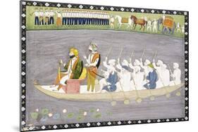 Maharaja Gulab Singh on Lake Wular in Kashmir, C.1840-null-Mounted Giclee Print