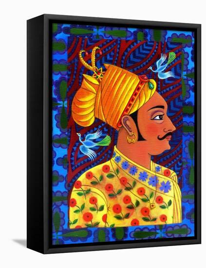 Maharaja with Blue Birds, 2011-Jane Tattersfield-Framed Stretched Canvas