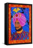 Maharaja with Pink Turban, 2012-Jane Tattersfield-Framed Stretched Canvas