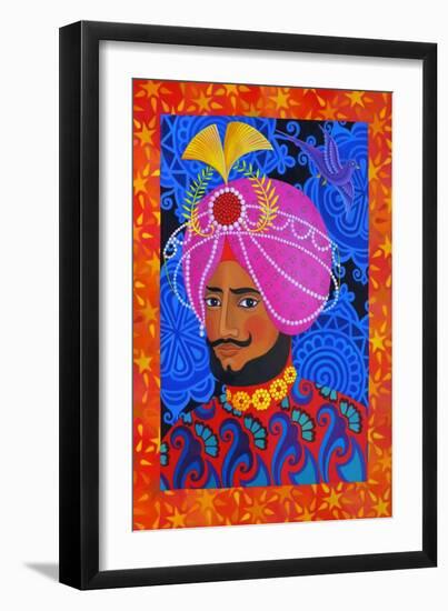 Maharaja with Pink Turban, 2012-Jane Tattersfield-Framed Giclee Print