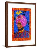 Maharaja with Pink Turban, 2012-Jane Tattersfield-Framed Giclee Print