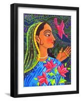 Maharani with Magenta Bird, 2011-Jane Tattersfield-Framed Giclee Print